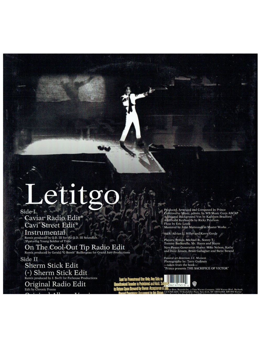 Prince – 1958 - 1993 Letitgo 12 Inch Vinyl Single USA Release 8 Tracks Gold Stamped EX