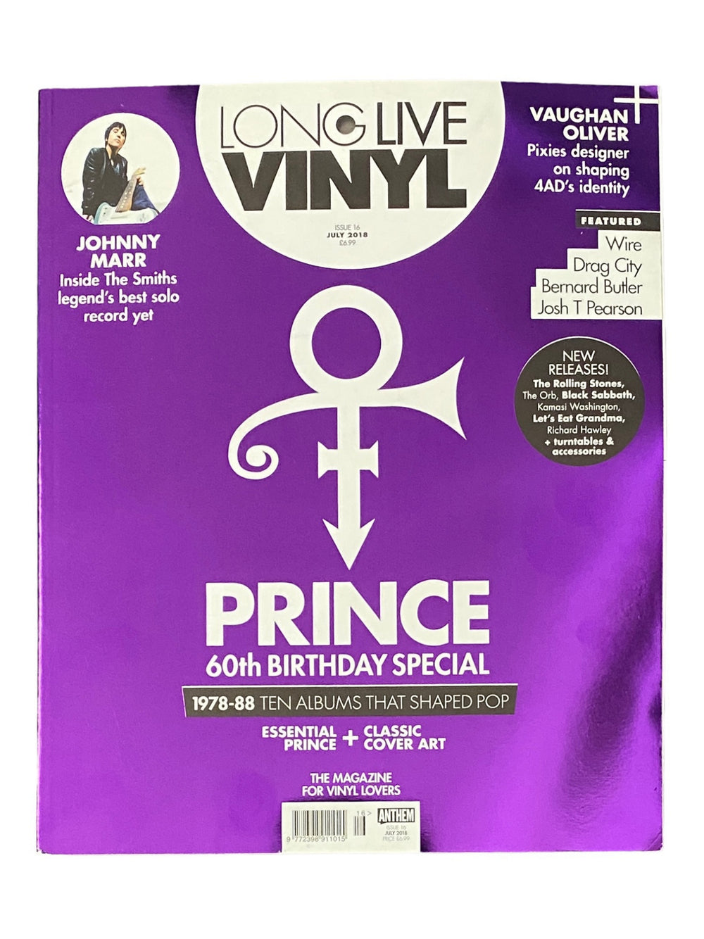 Prince – Long Live Vinyl Magazine July 2018 Prince 60th Special Cover & 12 Page Article