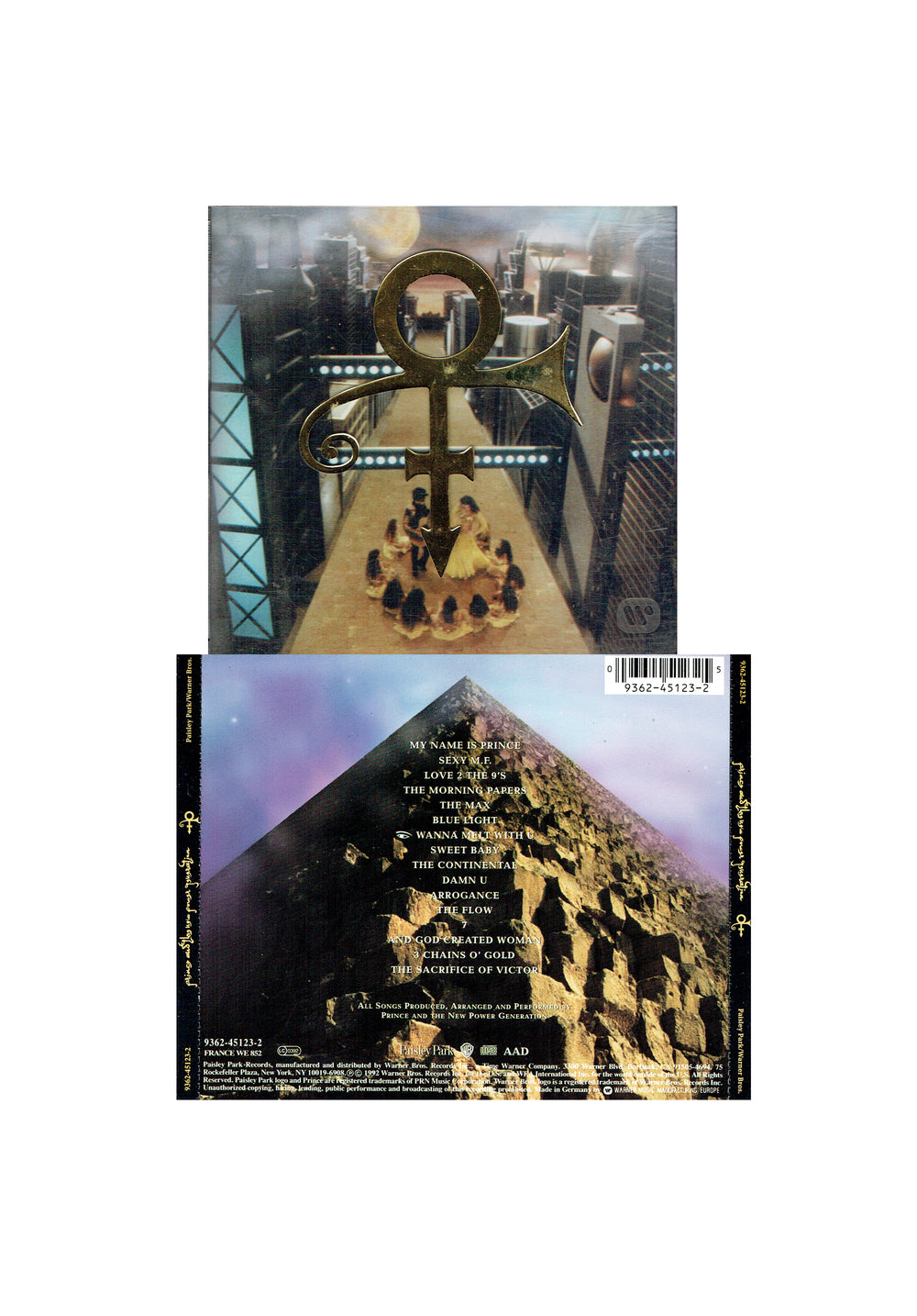 Prince Love Symbol Etched Symbol Case CD Album 1992 Hype Sticker & BRIT AWARDS