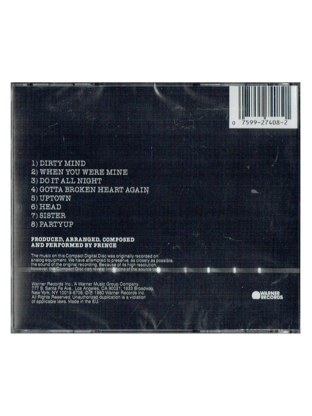 Prince Dirty Mind CD Album Brand New Sealed WARNER RECORDS New Logo