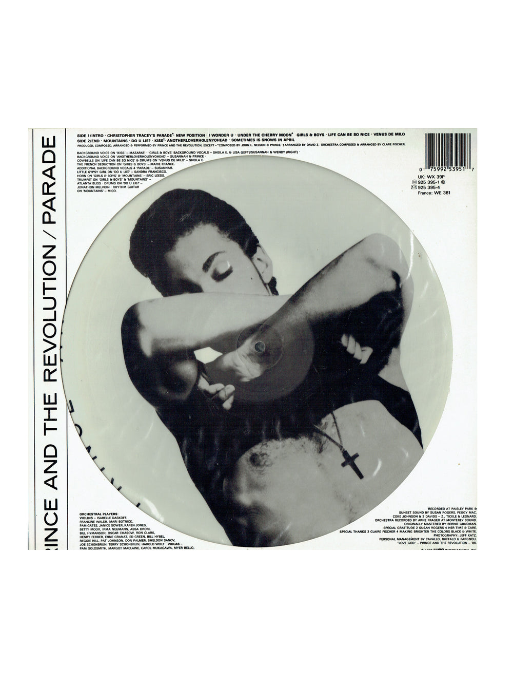Prince – & The Revolution - Parade Music From The Motion Picture Under The Cherry Moon Vinyl Album PD EU Preloved:1986