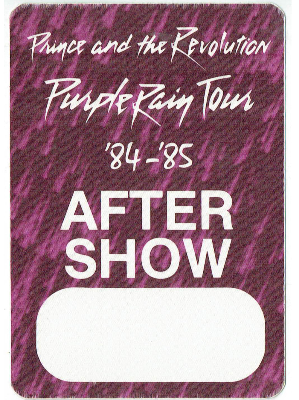 Prince & The Revolution Purple Rain Official Otto Patch Unused As New Aftershow