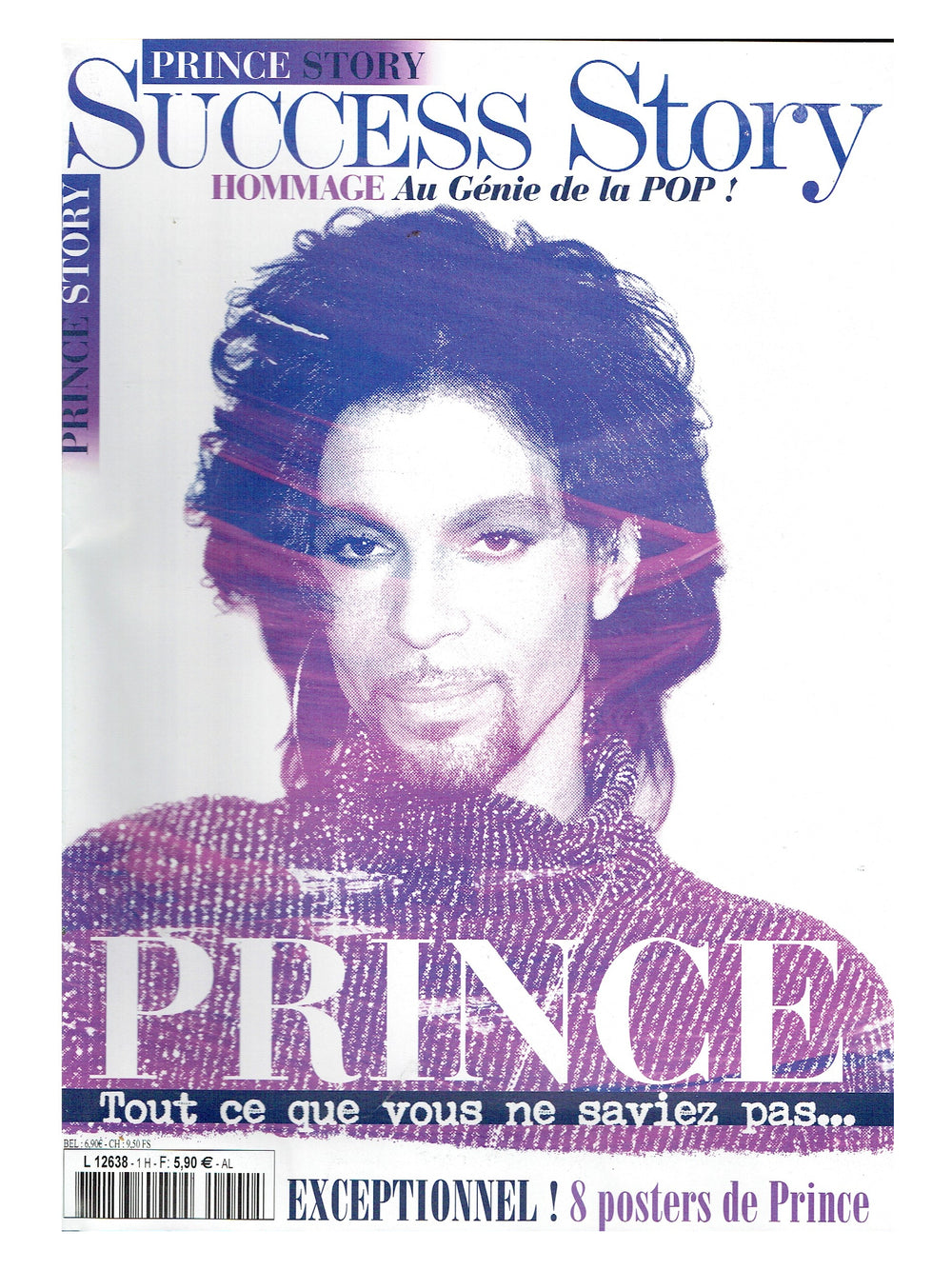 Prince Story Homage Magazine French Language All Prince INC 4 Double Sided Posters