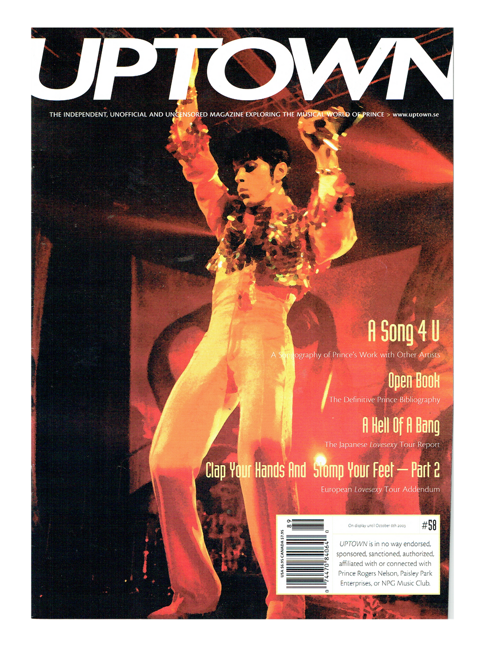Uptown The Magazine For Prince Fans & Collectors Issue Number 58