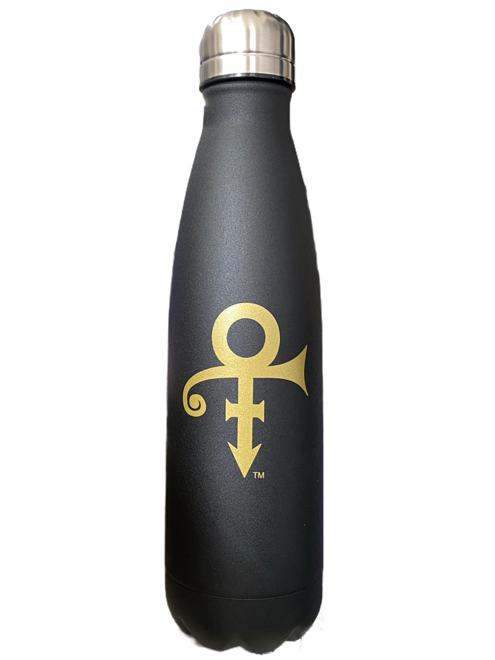 Prince – Official Aluminium Drinks Flask Black With Gold Love Symbol Brand New Travel